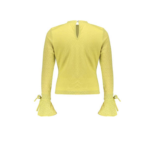 Frankie&Liberty top Karry met textuur geel Meisjes Polyester Ronde hals 140