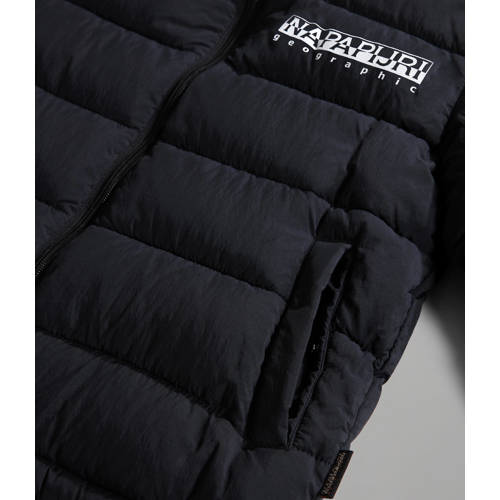Napapijri gewatteerde winterjas K A-BACHAR met logo zwart Jongens Polyamide Opstaande kraag 152