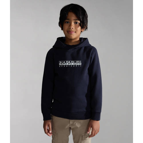 Napapijri hoodie K B-BOX H 1 met logo donkerblauw Sweater Jongens Sweat (duurzaam) Capuchon - 140
