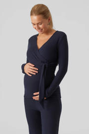 thumbnail: MAMALICIOUS ribgebreide zwangerschaps- en voedingstop MLANNETTE van gerecycled polyester donkerblauw