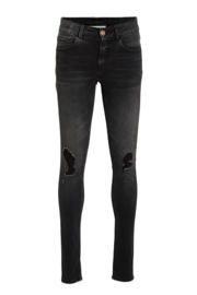 thumbnail: Black denim meisjes Raizzed high waist super skinny jeans Chelsea crafted van stretchdenim met rits- en knoopsluiting en effen