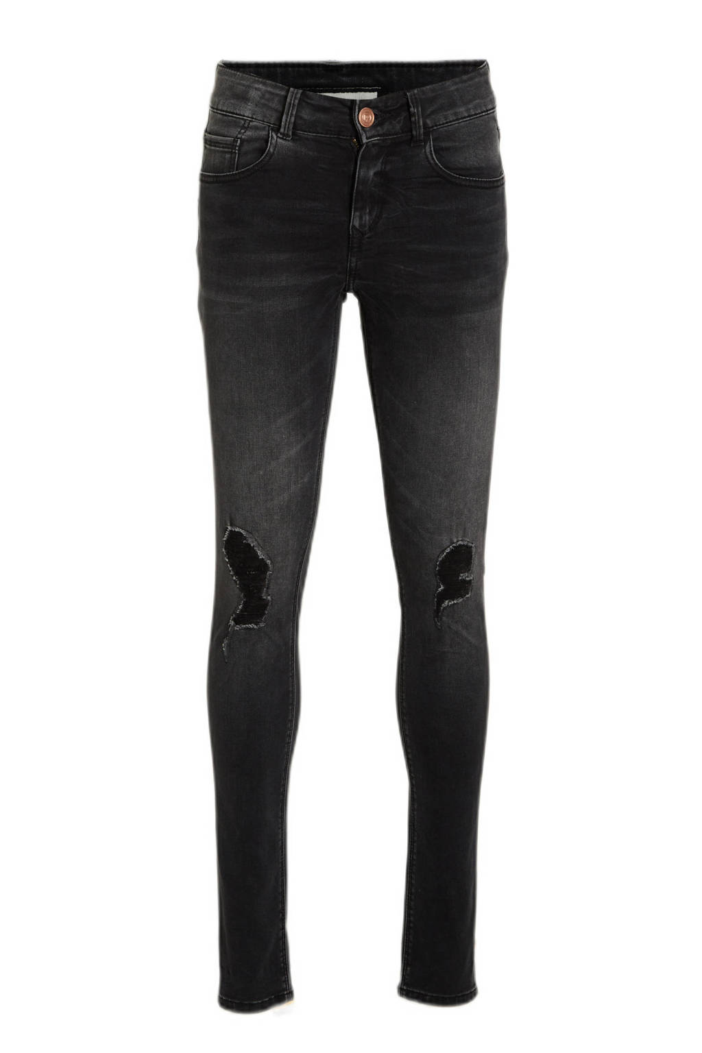 high waist super skinny jeans Chelsea crafted met slijtage vintage black