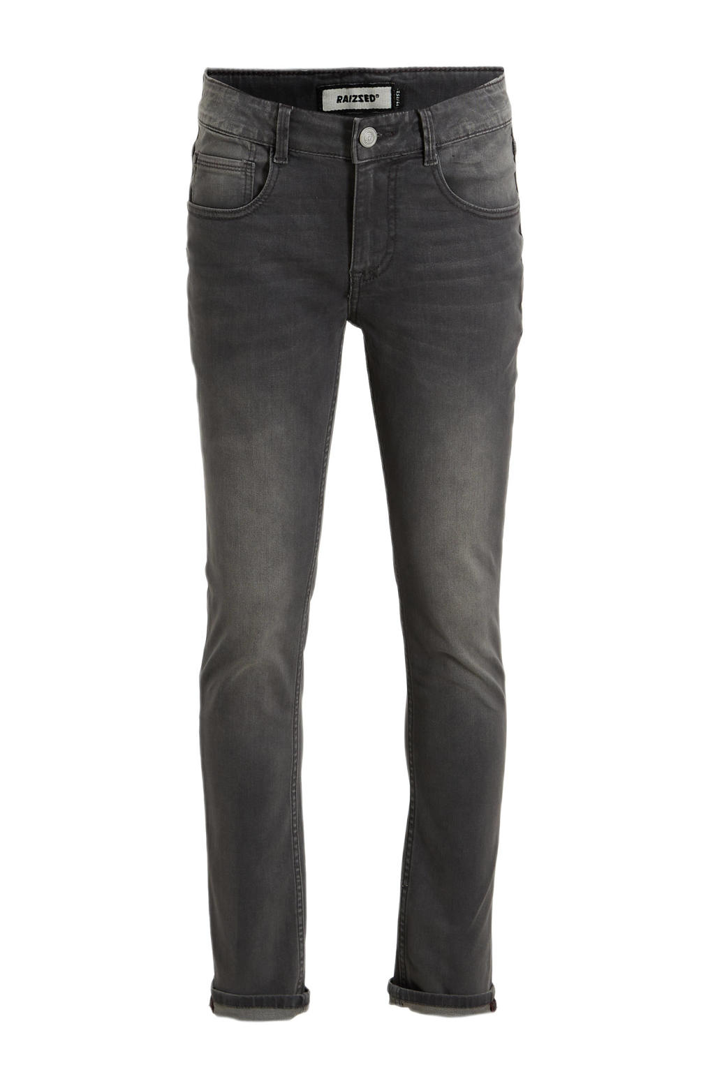 Grey denim jongens Raizzed skinny jeans Tokyo vintage van stretchdenim met regular waist en rits- en knoopsluiting