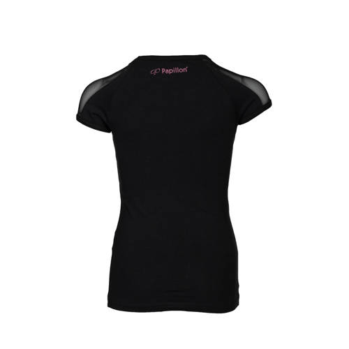 Papillon sport T-shirt zwart Meisjes Katoen Ronde hals Logo 116
