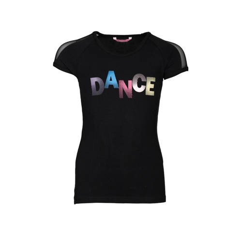 Papillon sport T-shirt zwart Meisjes Katoen Ronde hals Logo