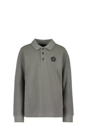 thumbnail: Grijze jongens Airforce polo van katoen met effen, lange mouwen en knoopsluiting