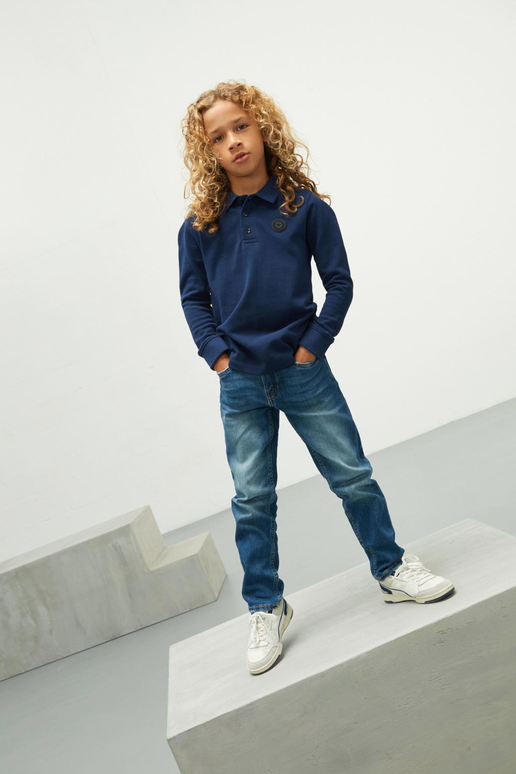 Airforce polo van katoen hardblauw