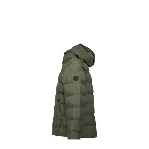 Airforce gewatteerde winterjas armygroen Jongens Polyester Capuchon 116