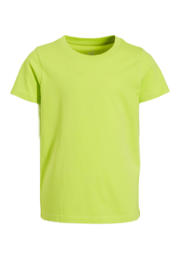 thumbnail: Limegroene jongens anytime T-shirt van katoen met korte mouwen, ronde hals en geweven detail