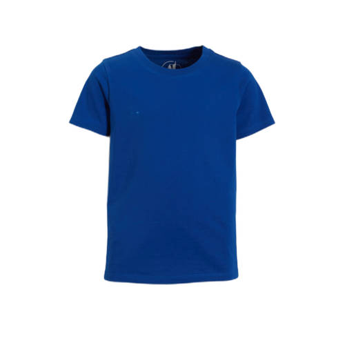 anytime T-shirt donkerblauw Jongens Katoen Ronde hals Effen - 110/116