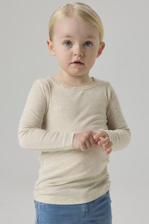 ribgebreide longsleeve NMFKAB zand melange