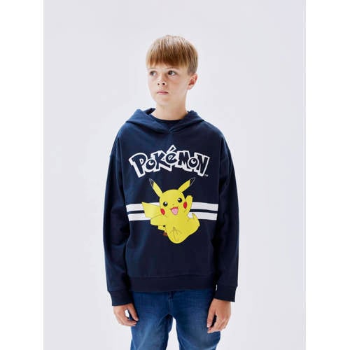 NAME IT KIDS Pokemon hoodie NKFJU met printopdruk donkerblauw Sweater Printopdruk