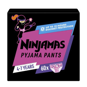 Ninjamas Pyjama Pants luierbroekjes Maat 7 Meisje (17-30kg) - 60 stuks maandbox