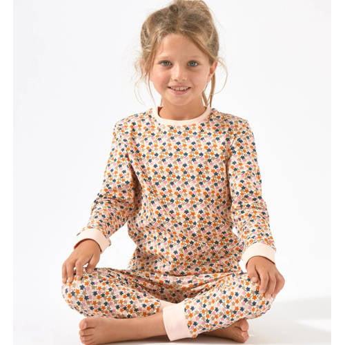 Little Label pyjama met biologisch katoen roze multicolor All over print 110