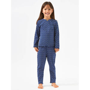 pyjama met all over print donkerblauw