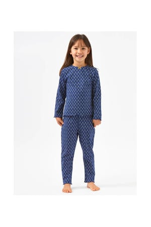 pyjama met all over print donkerblauw