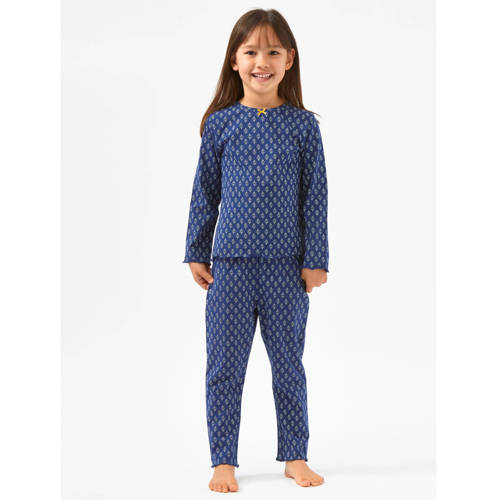 Little Label pyjama met all over print donkerblauw Meisjes Stretchkatoen Ronde hals - maat 98 afbeelding