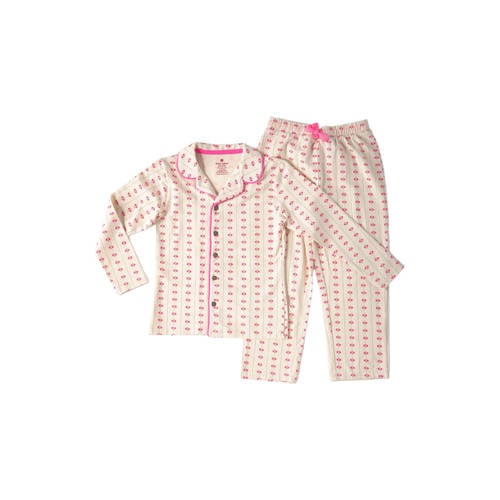 Little Label pyjama met all over print roze/beige Meisjes Stretchkatoen Reverskraag - maat 146 afbeelding