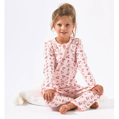 Little Label pyjama met all over print roze Meisjes Stretchkatoen Ronde hals 110