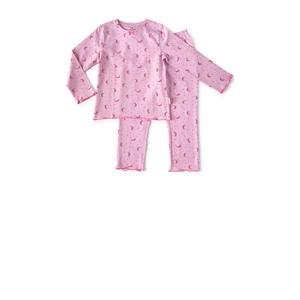 pyjama met all over print roze/donkerroze