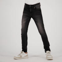 thumbnail: Black denim jongens Vingino skinny jeans Alfons black van stretchdenim met regular waist en rits- en knoopsluiting