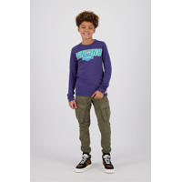 thumbnail: Paarse jongens Vingino longsleeve Jaxson van katoen met lange mouwen en ronde hals