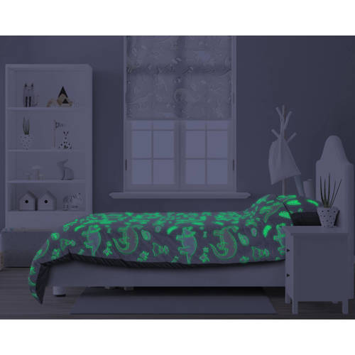 Sleeptime fleece dekbedovertrek 1 persoons (140x220 cm) Grijs Dierenprint