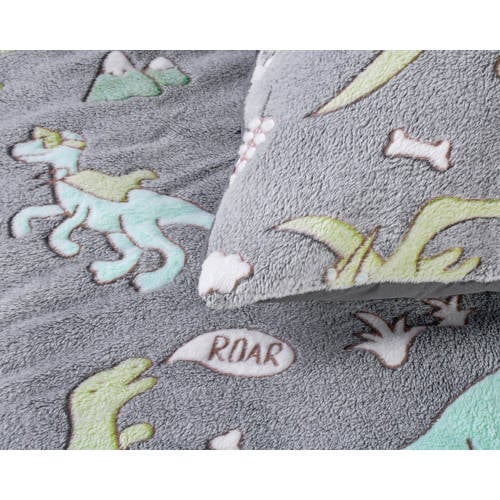 Sleeptime fleece dekbedovertrek 1 persoons (140x220 cm) Grijs Dierenprint