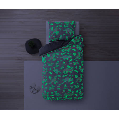 Sleeptime fleece dekbedovertrek 1 persoons (140x220 cm) Grijs Dierenprint