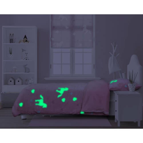 Sleeptime fleece dekbedovertrek 1 persoons (140x220 cm) Roze Dierenprint