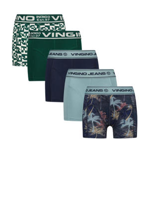   Schoolboy boxershort - set van 5 donkerblauw/grijs/groen