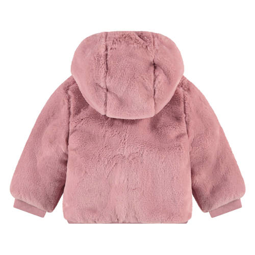 Babyface gebloemde reversible imitatiebont winterjas roze blauw Bloemen 104