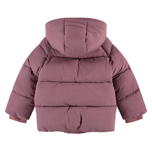 Babyface geruite gewatteerde winterjas roze paars Meisjes Polyester Capuchon 122