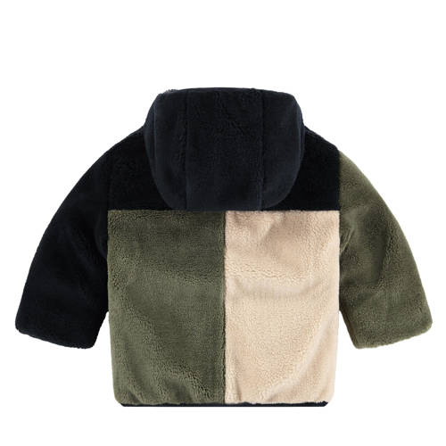 Babyface reversible imitatiebont winterjas groen zwart beige 104