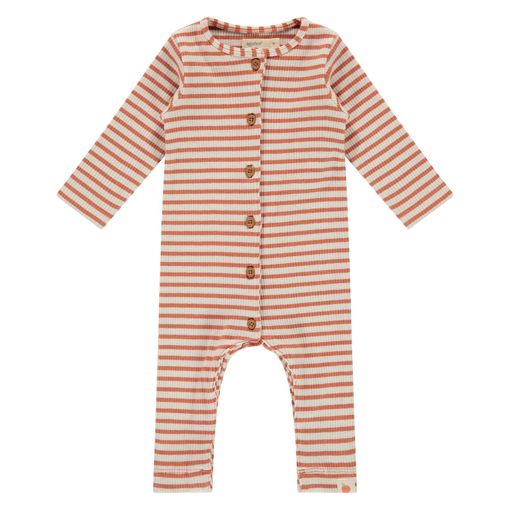 Babyface gestreepte boxpak terra/wit
