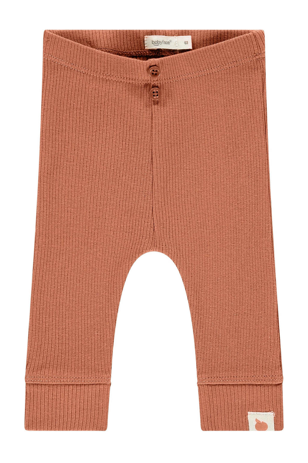 Oranje Babyface baby regular fit broek van katoen met elastische tailleband en effen