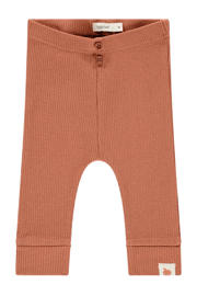 thumbnail: Oranje Babyface baby regular fit broek van katoen met elastische tailleband en effen