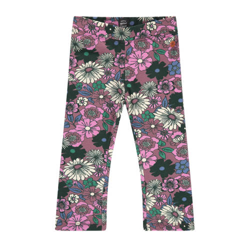 Babyface gebloemde flared broek roze/grijs Meisjes Katoen (duurzaam) Bloemen - 80