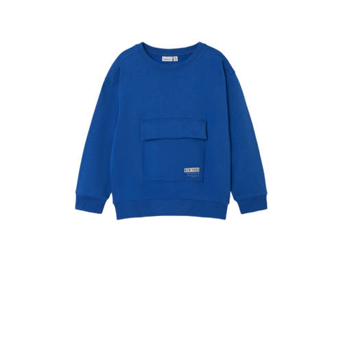 NAME IT KIDS sweater NKMNINNE met backprint blauw Backprint