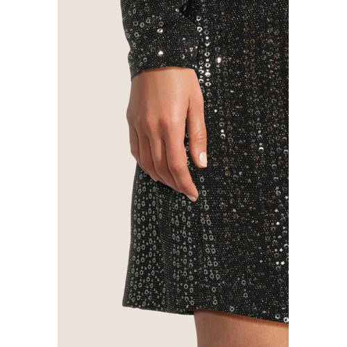PIECES Maternity zwangerschapsjurk PMSIDDY met glitters zwart Dames Nylon V-hals XS