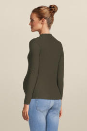 thumbnail: ONLY MATERNITY zwangerschapstop OLMEMMA L/S HIGH NECK TOP JRS met textuur donkergroen