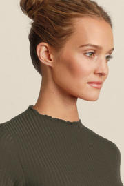 thumbnail: ONLY MATERNITY zwangerschapstop OLMEMMA L/S HIGH NECK TOP JRS met textuur donkergroen