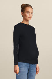 thumbnail: ONLY MATERNITY zwangerschapstop OLMEMMA L/S HIGH NECK TOP JRS met textuur donkerblauw