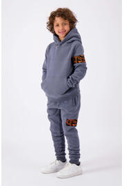 thumbnail: Grijze jongens BLACK BANANAS hoodie Commander van sweat materiaal met effen, lange mouwen en capuchon