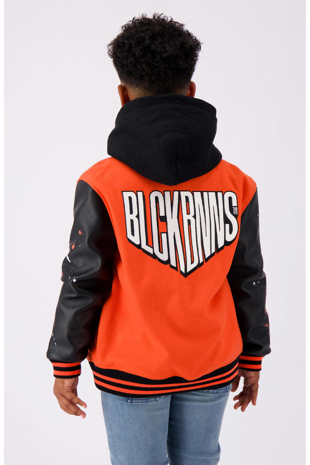 BLACK BANANAS baseball jacket oranje/zwart