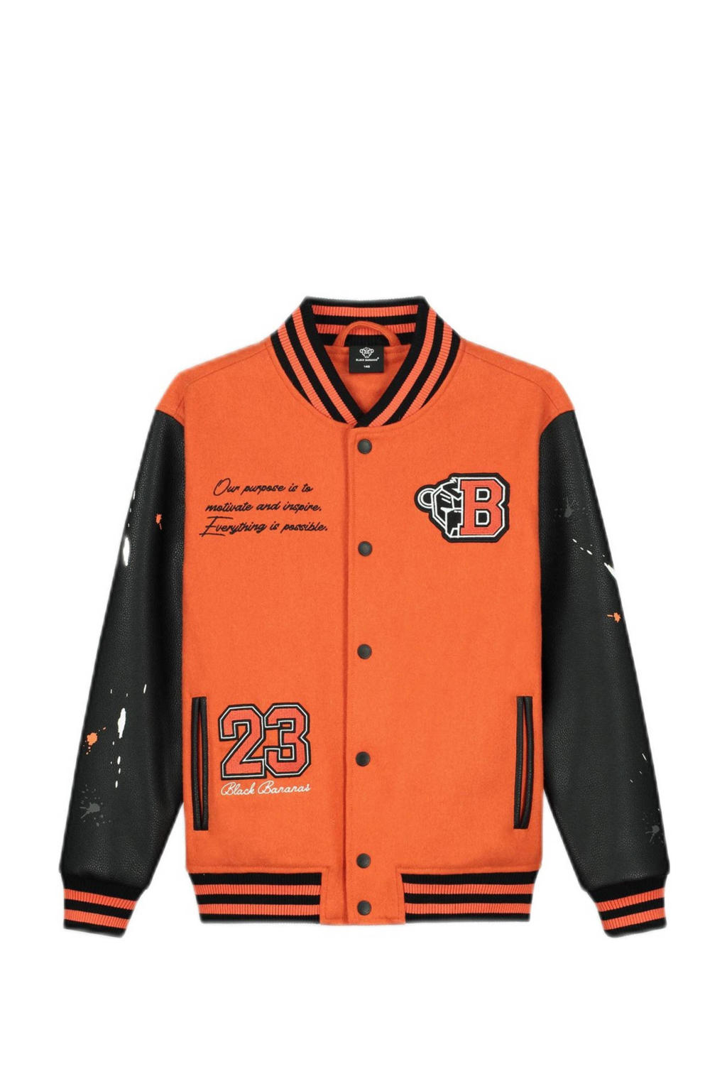 BLACK BANANAS baseball jacket oranje/zwart