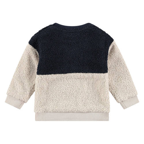 Babyface sweater donkerblauw offwhite Jongens Teddy Ronde hals Meerkleurig 104