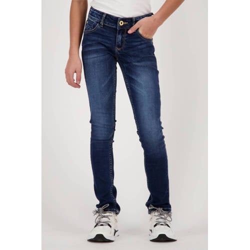 Vingino slim fit jeans Amia Basic dark used Blauw Meisjes Denim Effen