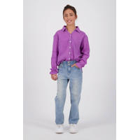thumbnail: Paarse meisjes Vingino blouse Lasley van katoen met effen, lange mouwen, V-hals en knoopsluiting