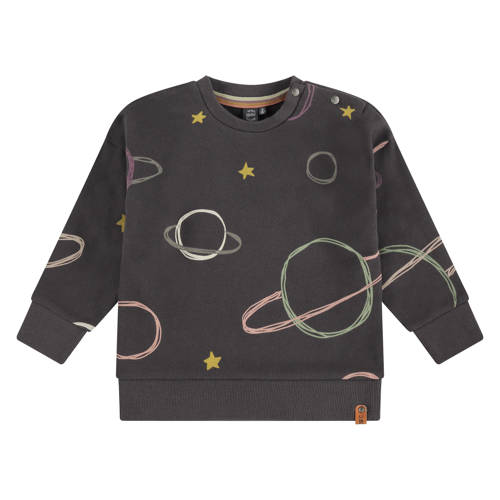 Babyface sweater met all over print grijs/groen/roze Jongens Sweat (duurzaam) Ronde hals 